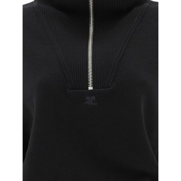 Elegant Long Sleeve Trucker Half-Zip Sweater - Picture 3 of 4